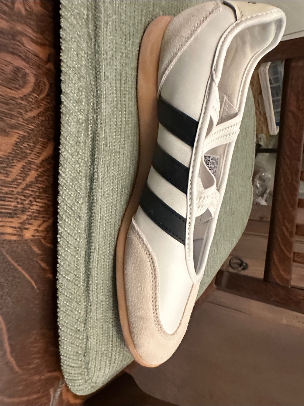 Adidas Barreda White and Black Mary Jane Sneakers - Picture 4 of 6